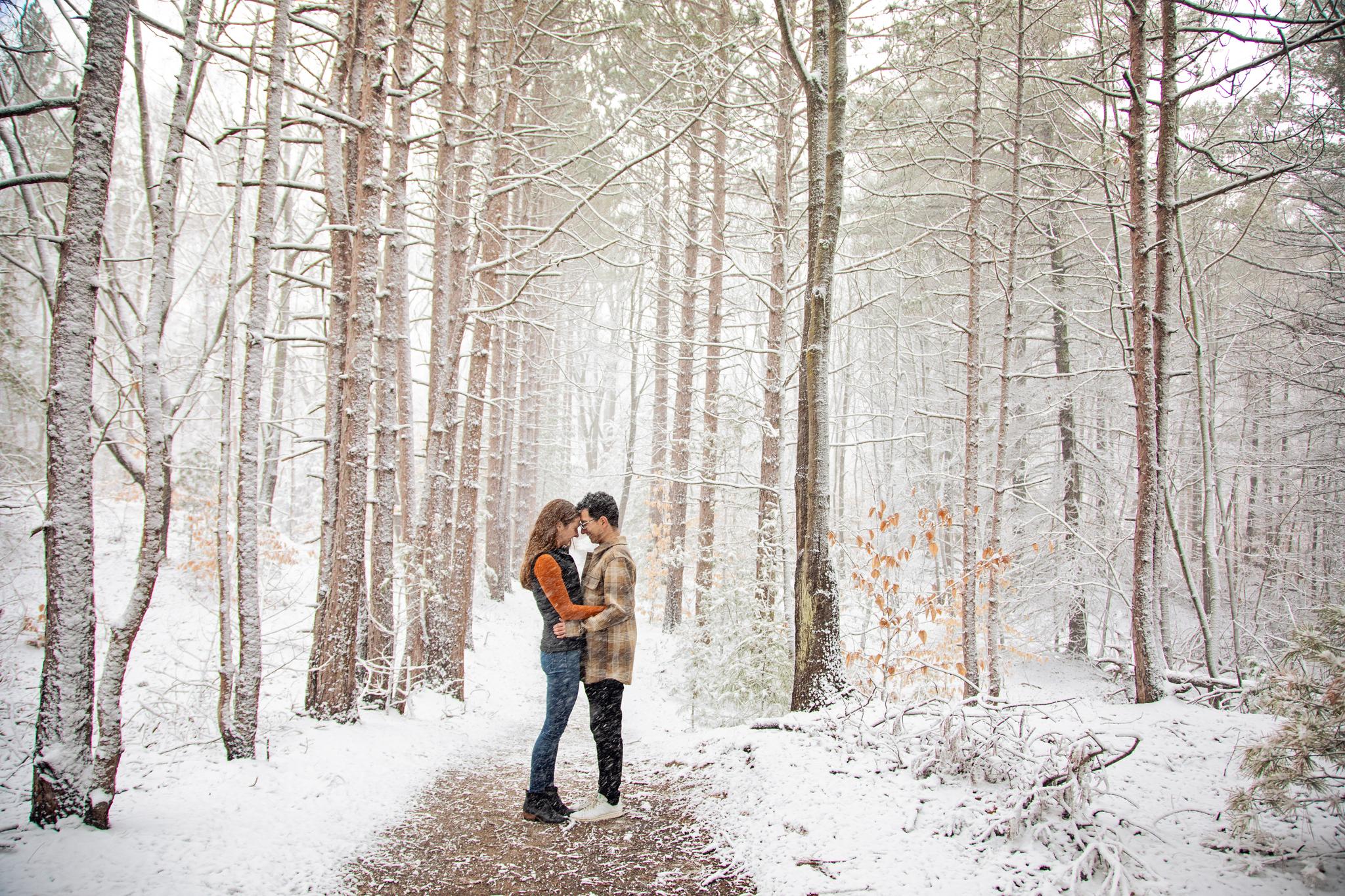 Embracing Elements: A Spring Snow Photoshoot in Rosy Mounds Park