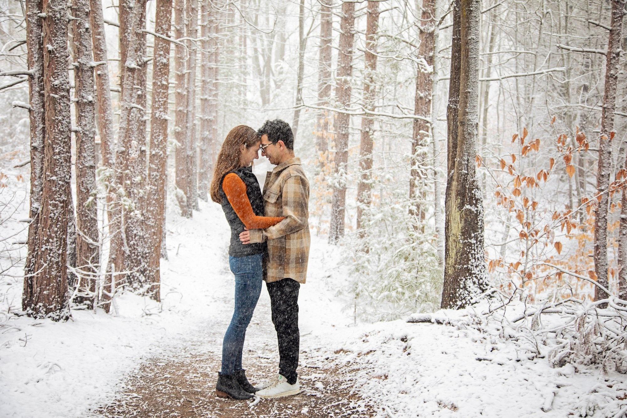 Embracing Elements: A Spring Snow Photoshoot in Rosy Mounds Park